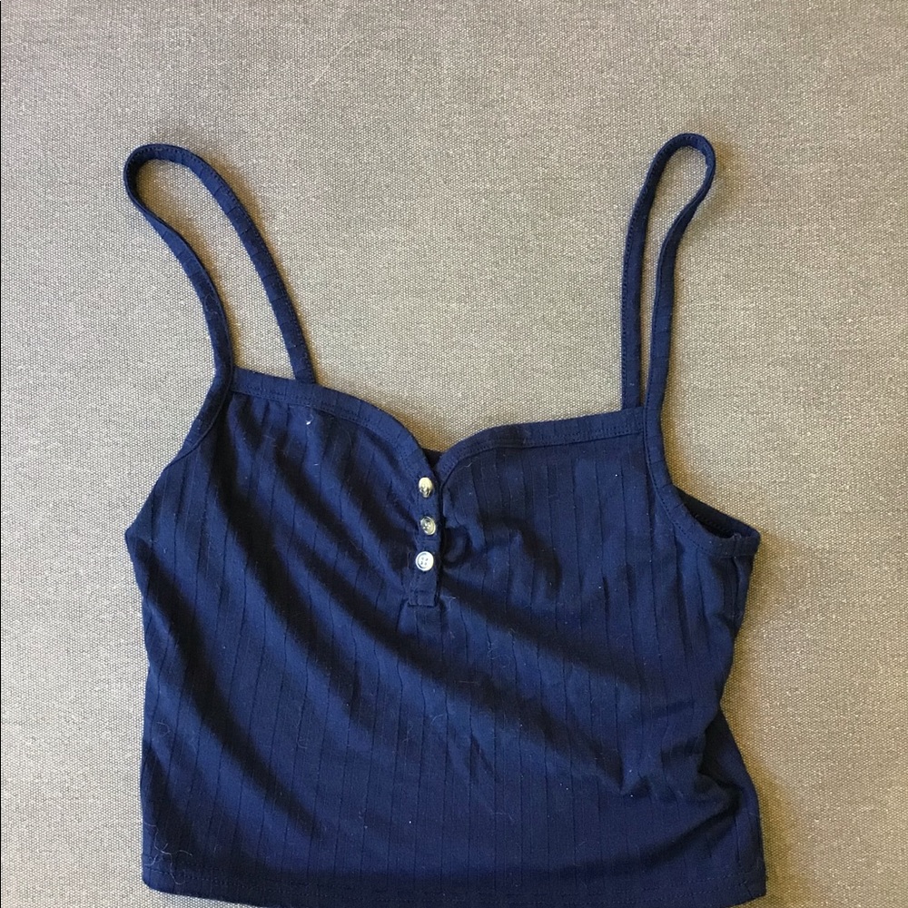 Top Shop Spaghetti Strap Navy Tee